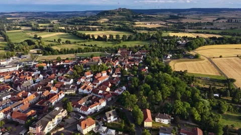 Aerial view around the old town of the city Kirchhain Stockbeeldmateriaal 341032582