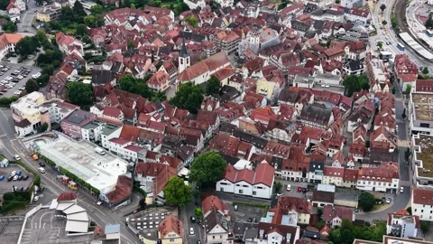 Aerial view around the old town of the city Mosbach 库存影片 341033256
