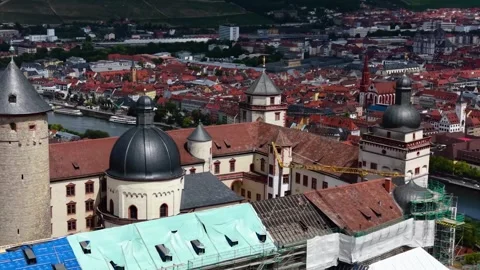 Aerial view around the old town of the city Würzburg, Germany 库存影片 341087507