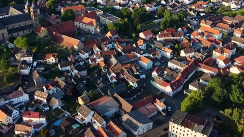 Aerial view around the old town of the city Assenheim 库存影片 341290101