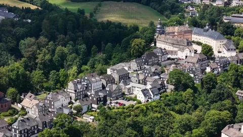 Aerial view around the old town of the city Bad Berleburg 库存影片 341290224