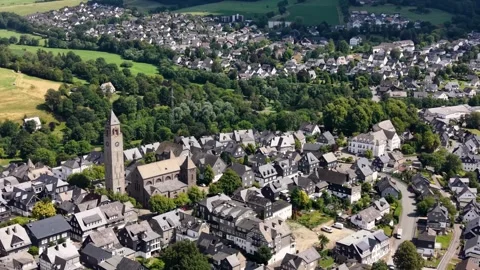 Aerial view around the old town of the city Schmallenberg, Germany 動画素材 341291879