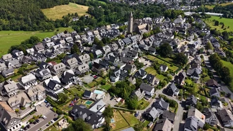 Aerial view around the old town of the city Schmallenberg, Germany 库存影片 341291895