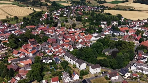 Aerial view around the old town of the city Fronhausen  库存影片 341320099