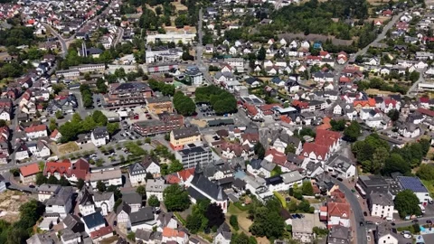 Aerial view around the old town of the city Gladenbach 库存影片 341320688