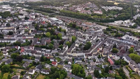 Aerial view around the old town of the city Wuppertal-Vohwinkel, Germany Stockbeeldmateriaal 341323822