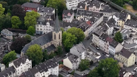 Aerial view around the old town of the city Wuppertal-Vohwinkel, Germany Stockbeeldmateriaal 341323833
