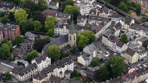 Aerial view around the old town of the city Wuppertal-Vohwinkel, Germany 库存影片 341323841