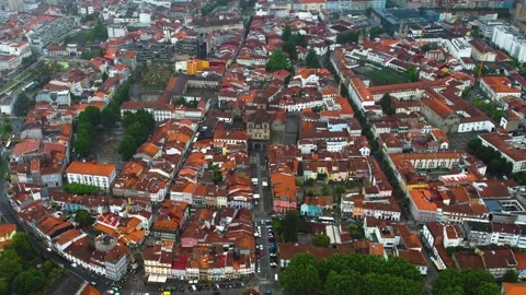Aerial view around the old town of the city Braga 库存影片 341435948