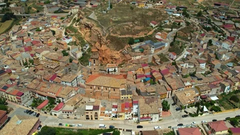 Aerial view around the old town of the city Ariza 動画素材 341439991