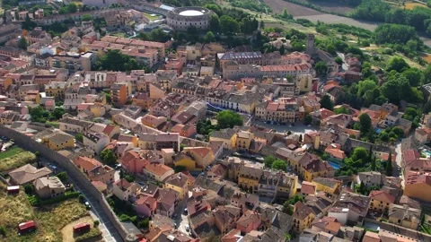 Aerial view around the old town of the city Brihuega 库存影片 341440322