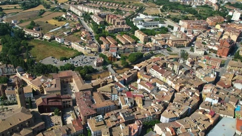 Aerial view around the old town of the city Barbastro 動画素材 341442648
