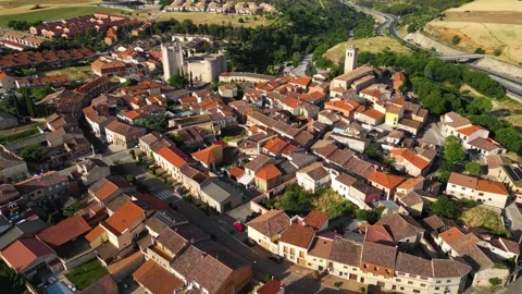 Aerial view around the old town of the city Torija 库存影片 341473089