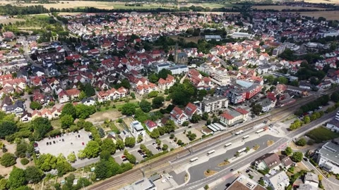 Aerial view around the old town of the city Bad Rappenau Stock Footage 341699551