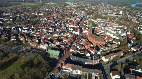 Aerial view around the old town of the city Haltern am See Stock Footage 341705063