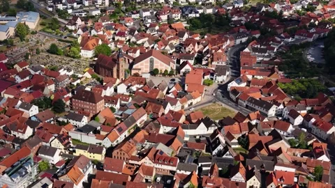 Aerial view around the old town of the city Momlingen 库存影片 341756367