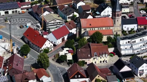 Aerial view around the old town of the city Assamstadt  库存影片 341757347