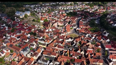 Aerial view around the old town of the city Momlingen Vidéo 341758042