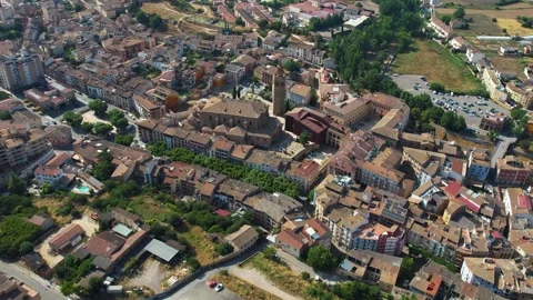 Aerial view around the old town of the city Barbastro 库存影片 341774498