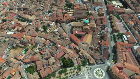 Aerial view around the old town of the city La Almunia de Dona Godina 動画素材 341774708