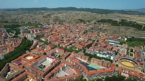 Aerial view around the old town of the city Calatayud 動画素材 341801415