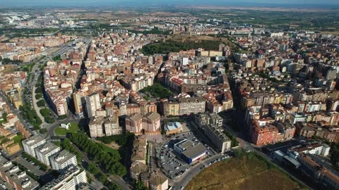 Aerial view around the old town of the city Lleida 動画素材 341801853