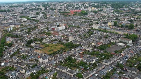 Aerial view around the old town of the city Le Mans in France 스톡 동영상 344715895