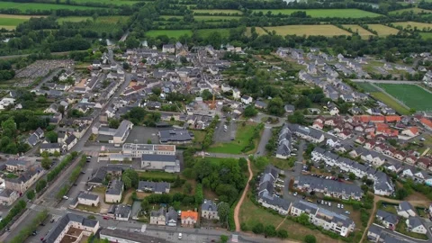 Aerial view around the old town of the city Seiches-sur-le in France Stock Footage 344717103