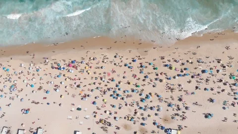 Aerial view Arpoador, famous  beach in Rio de Janeiro, Brazil Stock Footage 95531557