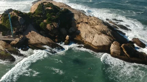 Aerial view of Arpoador stone, Rio de Janeiro, Brazil Stock Footage 108749426