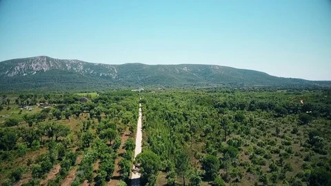 Aerial view of Arrabida Mountains, Setubal, Portugal Stock Footage 84110866