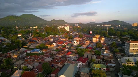 Aerial view of Arusha cityscape a gateway to safari destinations and to Afr.. Stock Footage 331056321