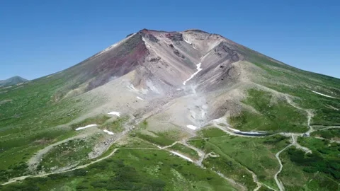 Aerial view of Asahidake 스톡 동영상 162029042