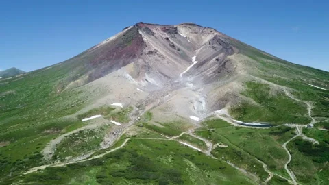 Aerial view of Asahidake Stock Footage 162029134