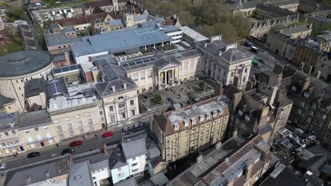 Aerial view of the Ashmolean Museum, University of Oxford, Oxford, UK. Stock Footage 272656540