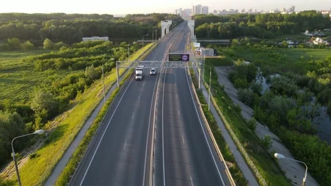 Aerial view of an asphalt road Stock Footage 199978741