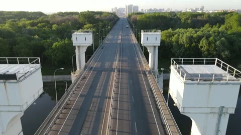 Aerial view of an asphalt road Stock Footage 199979558