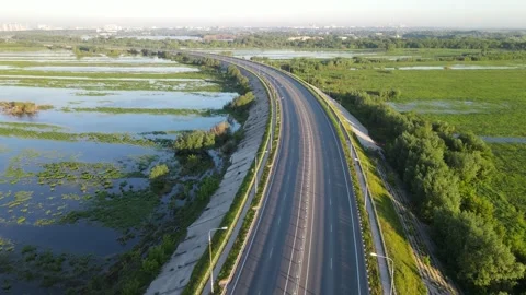 Aerial view of an asphalt road Stock Footage 199979832