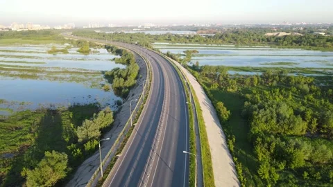 Aerial view of an asphalt road Stock Footage 199979870
