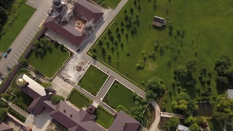 Aerial view of Assumption St. George's Monastery "Holy Bushlands" 4k Stock Footage 78496864