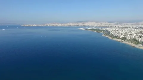 Aerial view of Athens in Greece Stock Footage