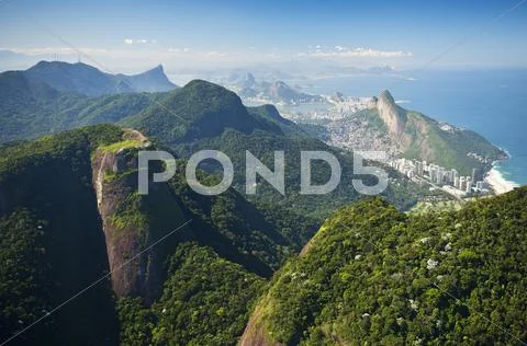 Aerial View of Atlantic Forest above Rio de Janeiro, Brazil Stock Photos