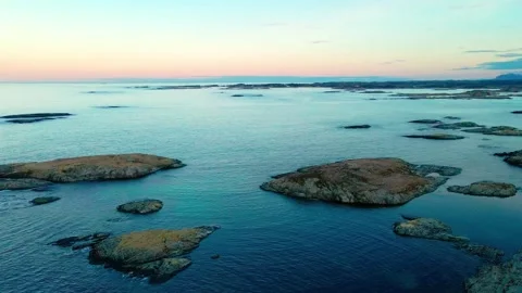 Aerial View of Atlantic Ocean Road, Norway at Sunset Stock Footage 315733298