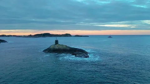 Aerial View of the Atlantic Ocean Road in Norway at Sunset Stock Footage 315743371