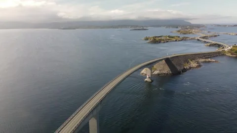 Aerial view of the Atlantic Ocean Road Stock Footage 345166712