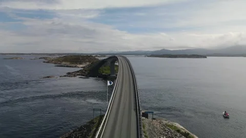 Aerial view of the Atlantic Ocean Road Stock Footage 345167558
