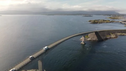 Aerial view of the Atlantic Ocean Road Stock Footage 345168319