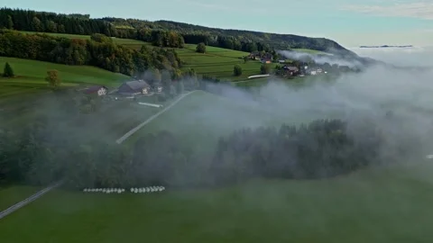 Aerial view of Attersee region in Upper Austria, Austria. Stock Footage 340663890
