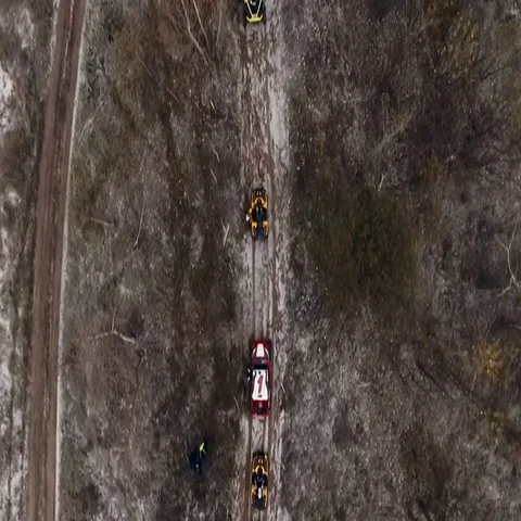 Aerial view of atv on the start. Stock Footage 69446373