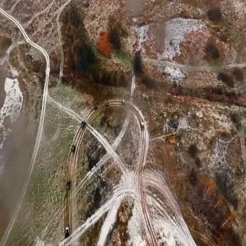 Aerial view of atv on the track. Stock Footage 69444046